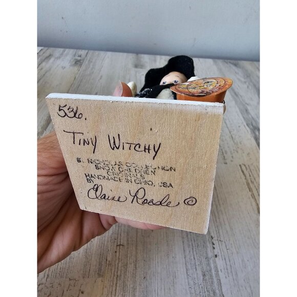 Elaine roesle tiny witchy witch halloween RARE Saint Nicholas snow children orig - Picture 7 of 7